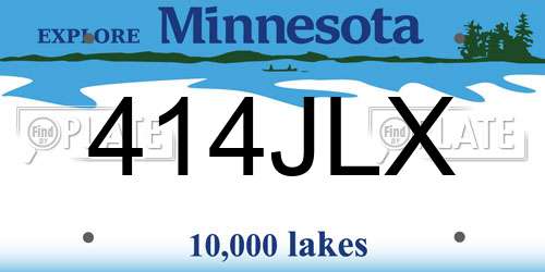 414JLX Minnesota License Plate