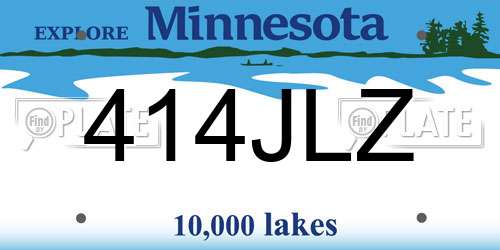 414JLZ Minnesota License Plate