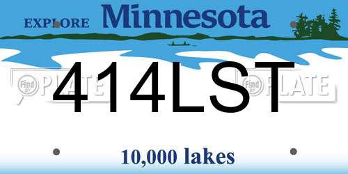 414LST Minnesota License Plate