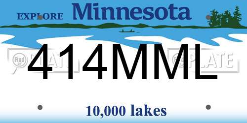 414MML Minnesota License Plate