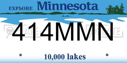 414MMN Minnesota License Plate