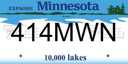 414MWN Minnesota License Plate