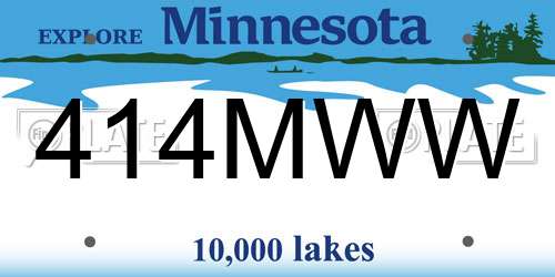 414MWW Minnesota License Plate