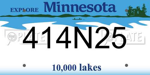 414N25 Minnesota License Plate