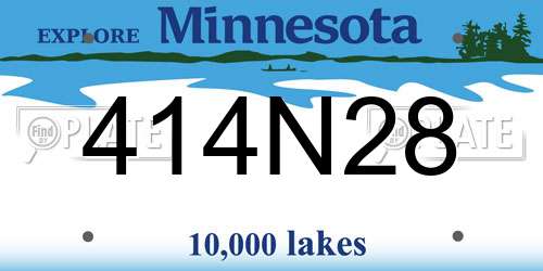 414N28 Minnesota License Plate