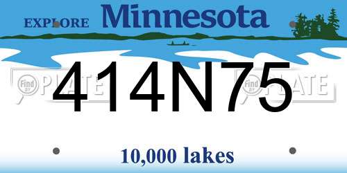 414N75 Minnesota License Plate