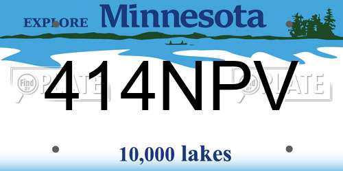 414NPV Minnesota License Plate