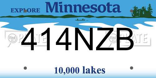 414NZB Minnesota License Plate