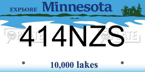 414NZS Minnesota License Plate
