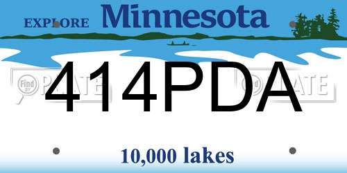 414PDA Minnesota License Plate
