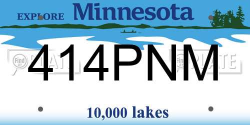 414PNM Minnesota License Plate