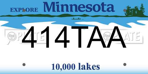 414TAA Minnesota License Plate