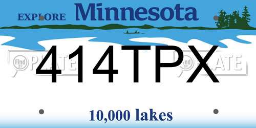 414TPX Minnesota License Plate