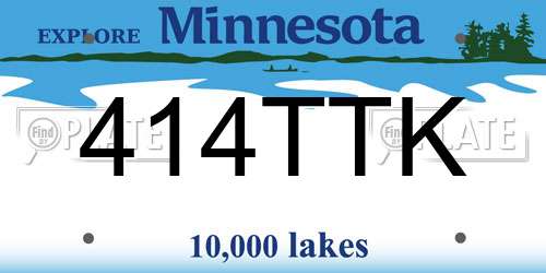 414TTK Minnesota License Plate