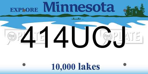 414UCJ Minnesota License Plate