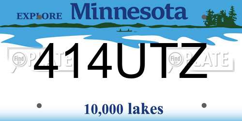414UTZ Minnesota License Plate