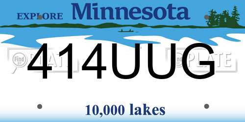 414UUG Minnesota License Plate
