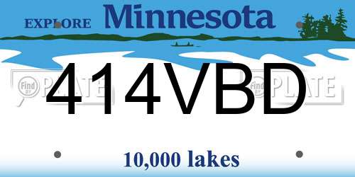 414VBD Minnesota License Plate