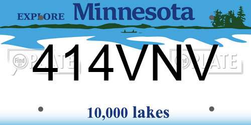 414VNV Minnesota License Plate