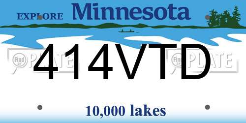 414VTD Minnesota License Plate