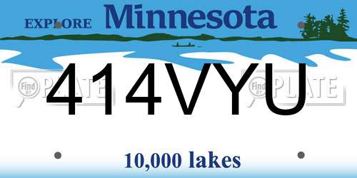 414VYU Minnesota License Plate