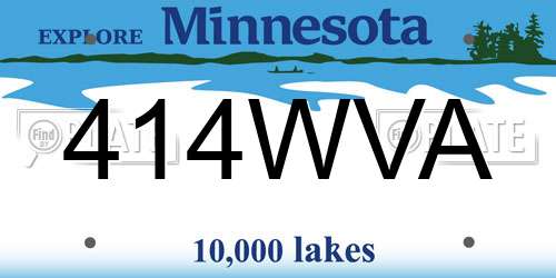 414WVA Minnesota License Plate