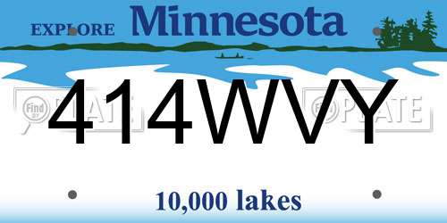 414WVY Minnesota License Plate