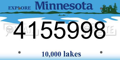 4155998 Minnesota License Plate
