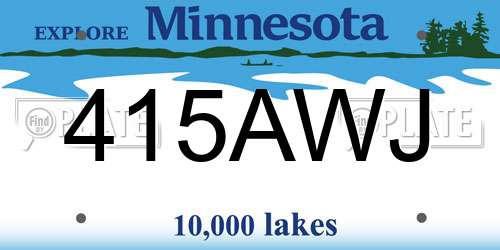 415AWJ Minnesota License Plate