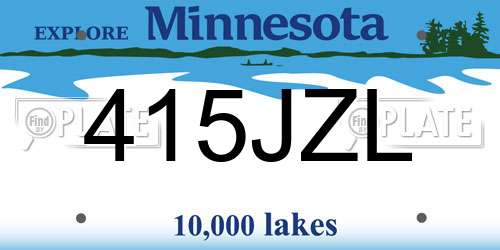415JZL Minnesota License Plate