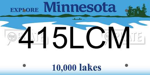 415LCM Minnesota License Plate