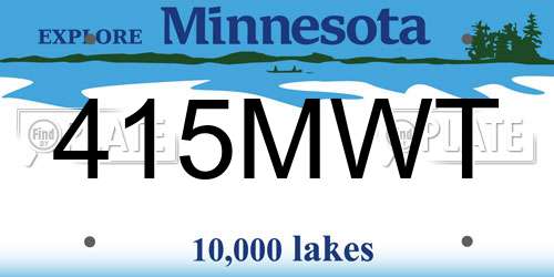 415MWT Minnesota License Plate