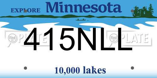 415NLL Minnesota License Plate