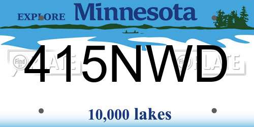 415NWD Minnesota License Plate