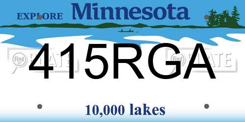 415RGA Minnesota License Plate