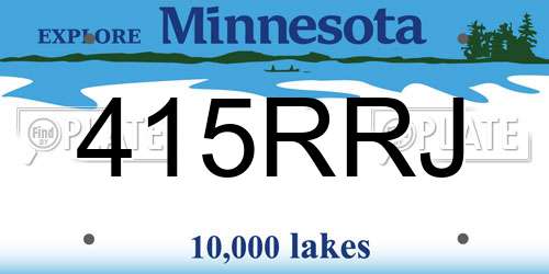 415RRJ Minnesota License Plate