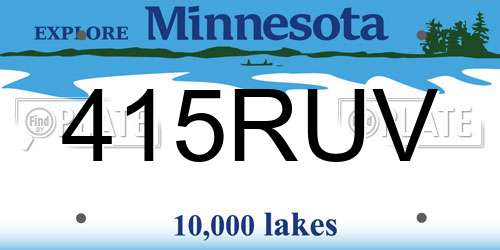 415RUV Minnesota License Plate