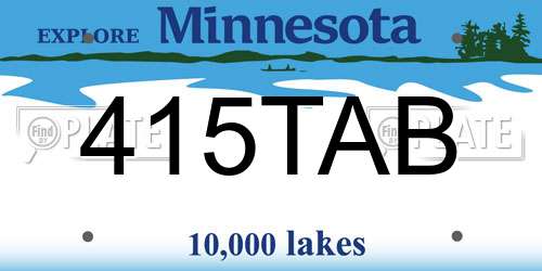 415TAB Minnesota License Plate