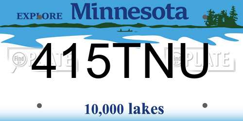 415TNU Minnesota License Plate