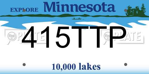 415TTP Minnesota License Plate