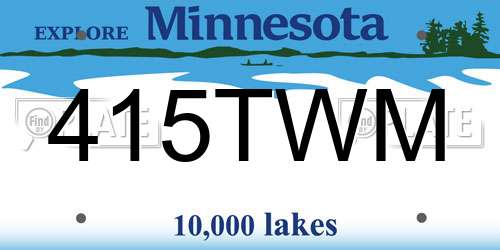 415TWM Minnesota License Plate