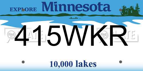 415WKR Minnesota License Plate