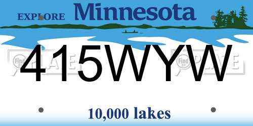 415WYW Minnesota License Plate