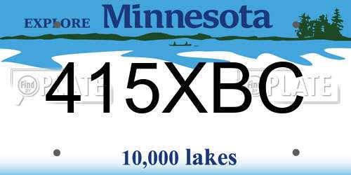 415XBC Minnesota License Plate