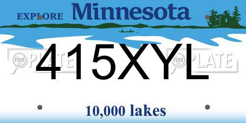 415XYL Minnesota License Plate