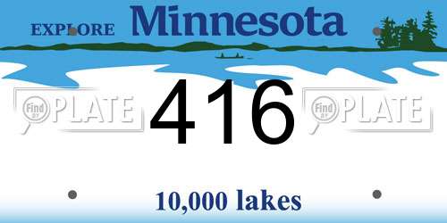 416 Minnesota License Plate