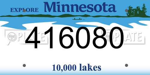 416080 Minnesota License Plate