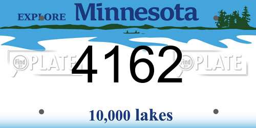 4162 Minnesota License Plate