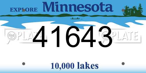 41643 Minnesota License Plate