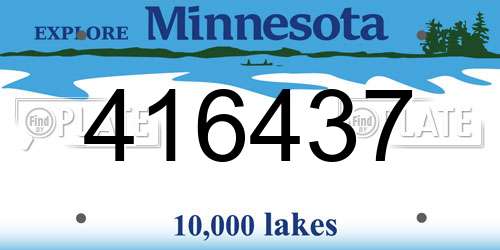 416437 Minnesota License Plate